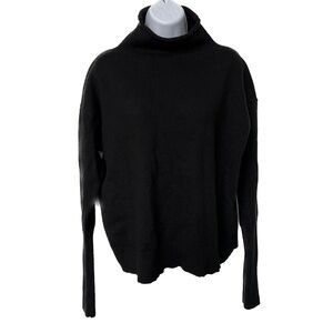 Wilfred Aritzia Cyprie Sweater 100% Merino Wool Size XL Black Mock Turtleneck